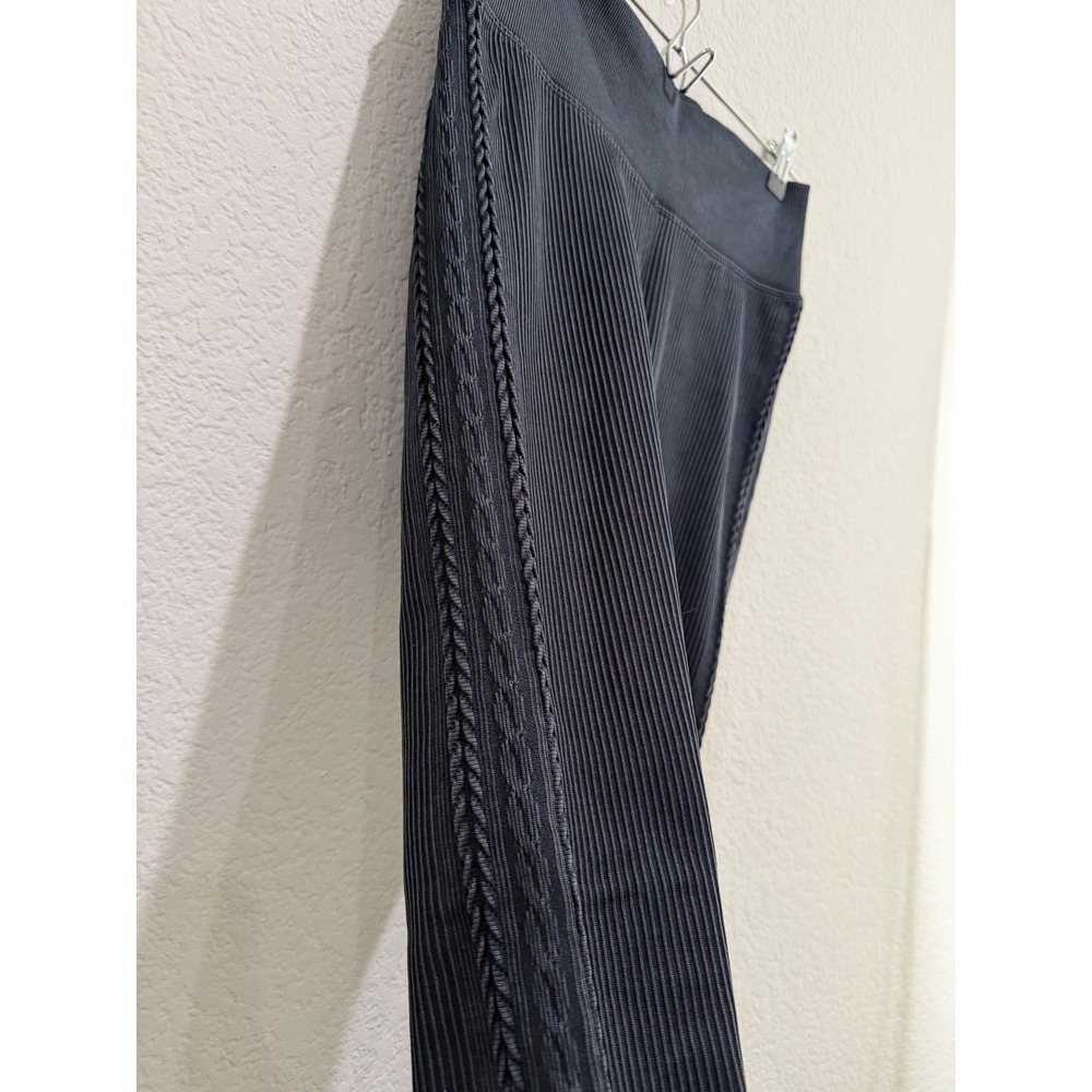 OFFLINE by Aerie Seamless Ribbed Crop Top & Leggings Set Black Athleisure Active - Picture 5 of 9